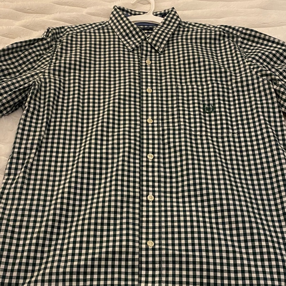 Chaps Black and White Checkered Button Down Shirt